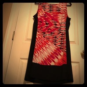 Sexy side-blocked Aztec printed midi dress sz 2X